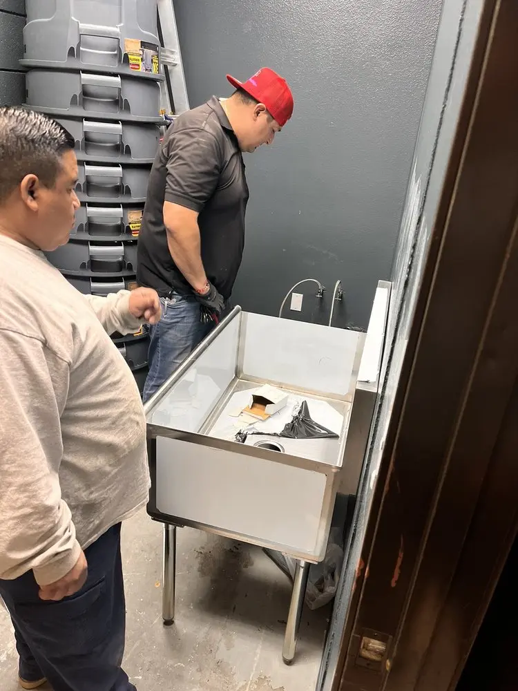 Commercial plumbing and sink installation in Cabot